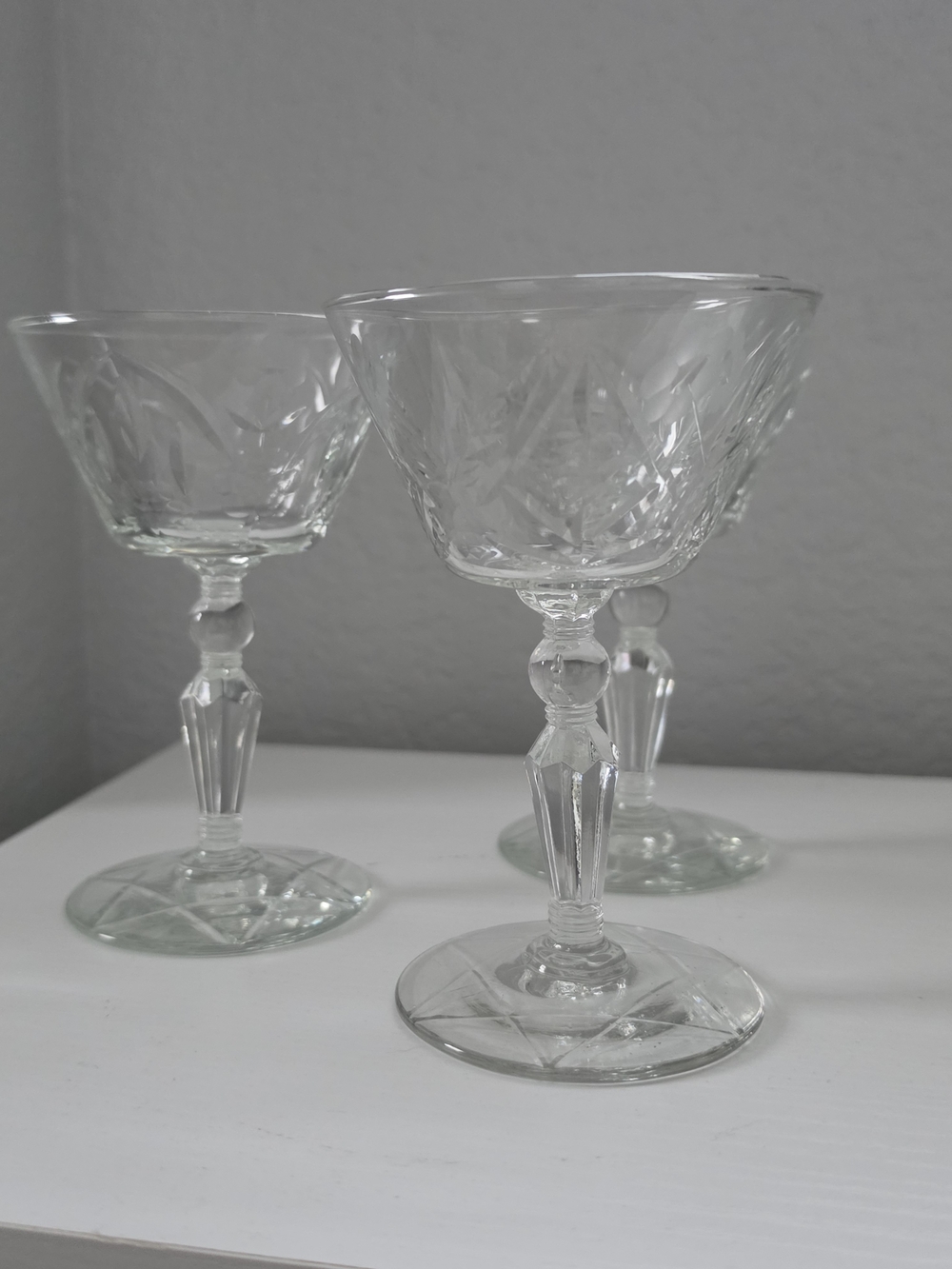Vintage Libbey Rock Sharpe Champagne/Dessert Coupes - Set of 3